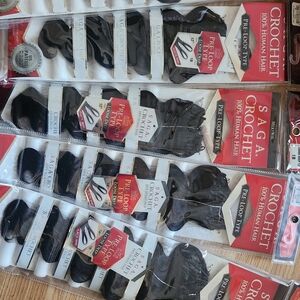 Unopened Saga 100% Human Hair Crochet Braids Bundle 1B – 5 Packs
